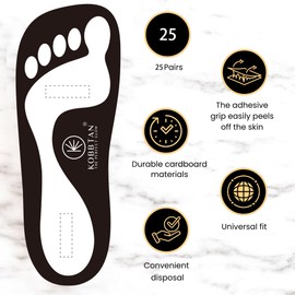 KobbTan Spray Tan Feet Pads 25Pairs Disposable & Economic for Spray tanning,Use in Tanning booth,Sunless Tanning at Home or Beauty Salon-Non Slip-Comfortable-Hygienic-Ultra Bronzing (Black)