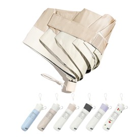 (99.9% Complete Light Blocking) Folding Umbrella, Women's, with Hook Pouch, Sun or Rainy Weather, Uses Carbon Fiber (Ultra Lightweight Approx. 5.3 oz (150 g), Lightweight, Compact, Windproof, Water