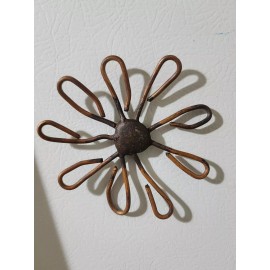 Welded Goods & Decor Brazed Copper Flower Spiral Fridge Magnets - Custom Designs! Qty 1