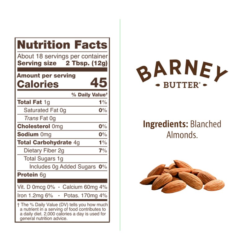 Barney Butter Powdered Almond Butter, Unsweetened, 8 Ounce Jar, No
