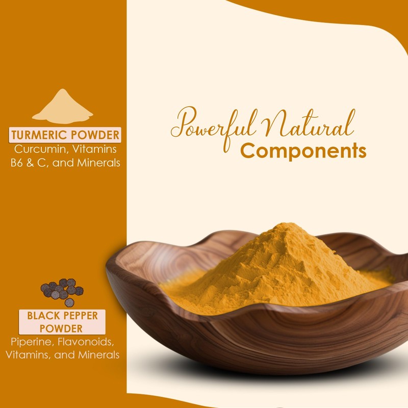 minature Turmeric Root Powder with Black Pepper, 227g (8oz)| Pure