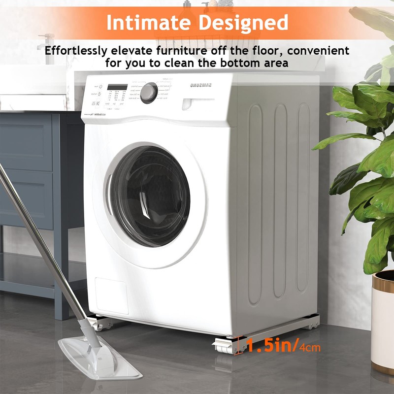 Ronlap Furniture Washing Machine Dolly, Extendable Appliance Rollers Refrigerator Heavy