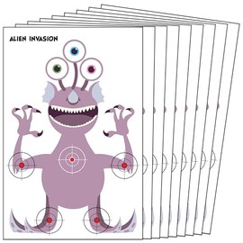 Freedom Gun Target 25 Pack Paper Shooting Targets for Gun Ranges, Rifles, Handguns, Pistols, BB Guns, Full Color Alien Invasion Fun Shooting Targets (23x35)