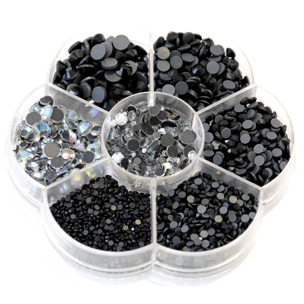 BLINGINBOX - Diamanti sintetici di varie dimensioni, da SS6 a SS30 (2 - 6,6 mm), strass termoadesivi, per artigianato, vestiti, scarpe, custodia per telefono, fai da te, 3000 pezzi (Giaietto)