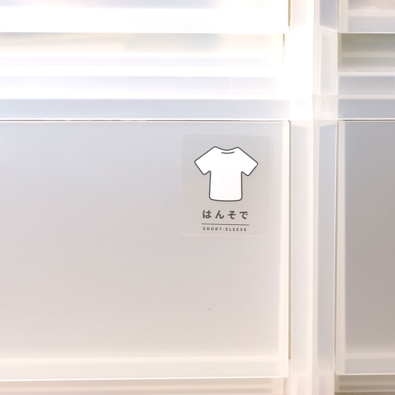 Clothes stickers for small children to find themselves (organization storage