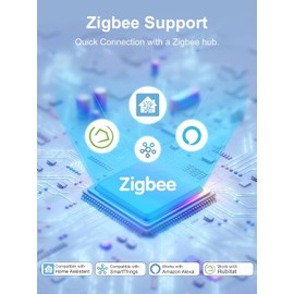 UseeLink ZigBee Smart Power Strip Plug,ETL Certified,ZigBee Hub Required,Compatible with Alexa, Google Home,Compatible Echo Devices and SmartThings,Black.5 Feet Extension Cord