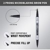JIAYUTONG 2 Prong Tip Microblading Eyebrow Pen - 2-in-1 Waterproof