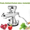 304 Stainless Steel Wheatgrass Juicer, Hand Crank Fruit Press for
