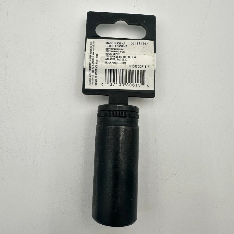 Husky SAE Black Knurl Grip Deep Socket 11/16 Inch, BRAND