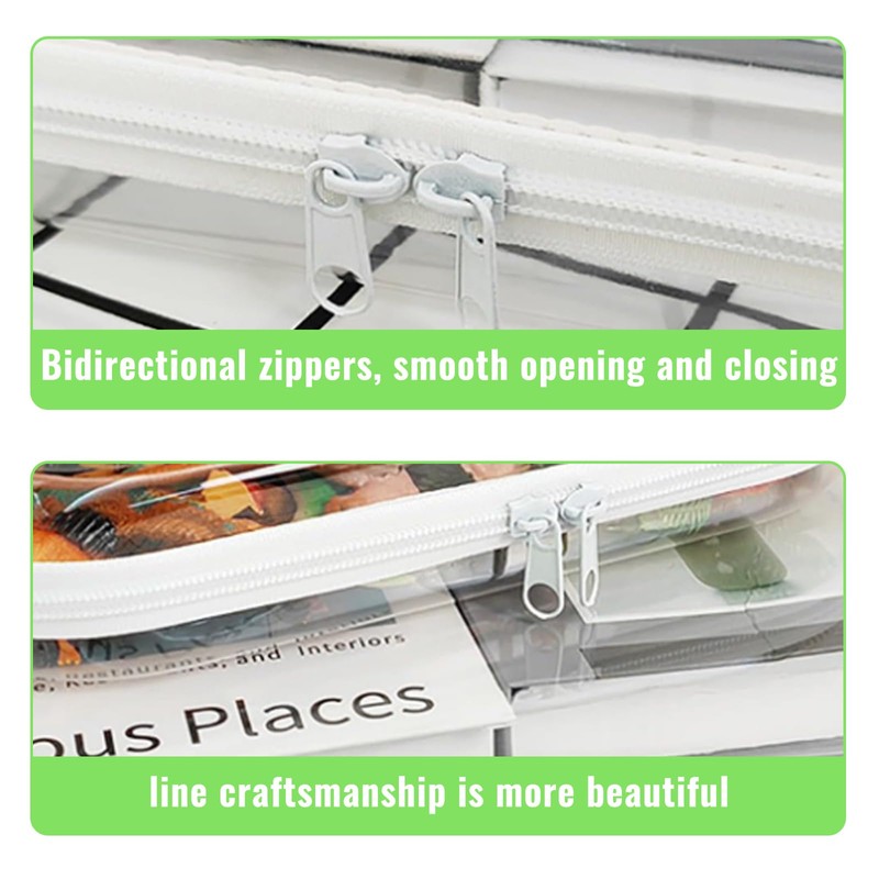 VISTTUSFINE Clear Hard Shell Zipper Case Hard Storage Plastic Zipper