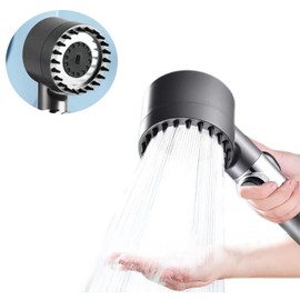 Xutong Hochdruckduschkopf, Anti-Kalk-Massageduschkopf mit Stopfen, Hochdruckduschkopf mit 3-Düsenarten, Spa-/Massageduschkopf