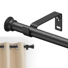 Curtain Rod for Windows 30 to 43 Inch 5/8 Inch Small Curtain Rod Set Black Curtain Rods for Bedroom Heavy Duty Drapery Rods with Brackets