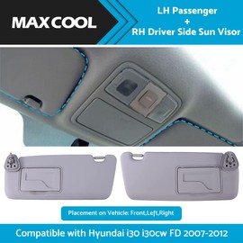 MAX COOL Front Left&Right Side Sun Visors Shade LH RH Sun Visor Replacement Suitable for Hyundai i30 i30cw FD 2007-2012