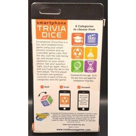 Continuum Games Smartphone Trivia Dice ~ Family Fun Icebreaker Game ~ Great Gift ~ Travel  Game