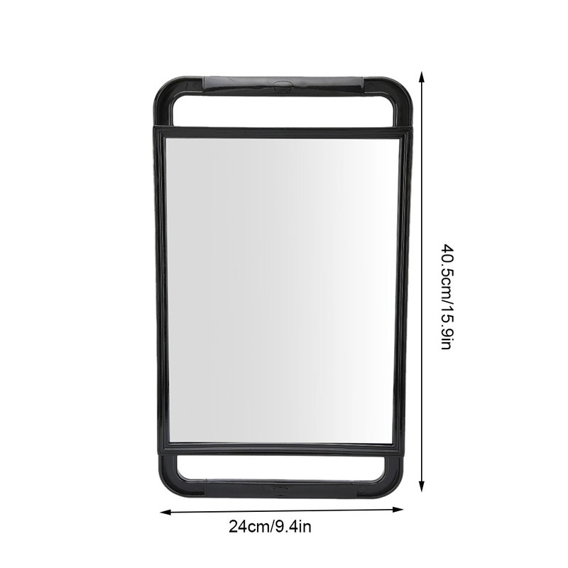 Double Handle Mirror Large Rectangle Makeup Barber Hair Handheld Back