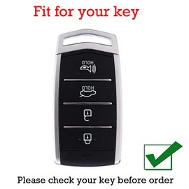 KUNIO Cowhide Leather Car Key Fob Cover Fit for Hyundai Genesis G70 2019-2021 G80 2017-2020 G90 Key Protective Cover Keychain Key Holder Key Cover 3 Button Blue Birthday Gift,Father's Day Gifts Blue