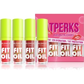 Charm Kiss 4 Aceites Labiales, Brillo Labial Hidratante Con Aplicador De Pincel Suave, Brillo Labial Transparente Y Voluminizador, De Larga Duración, Nutritivo, No Pegajoso, Fresco, Transparente Y Sua