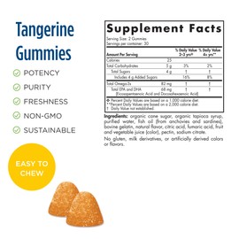 Nordic Naturals Nordic Omega-3 Gummies, Tangerine - 60 Gummies - 82 mg Total Omega-3s with EPA & DHA - Non-GMO - 30 Servings