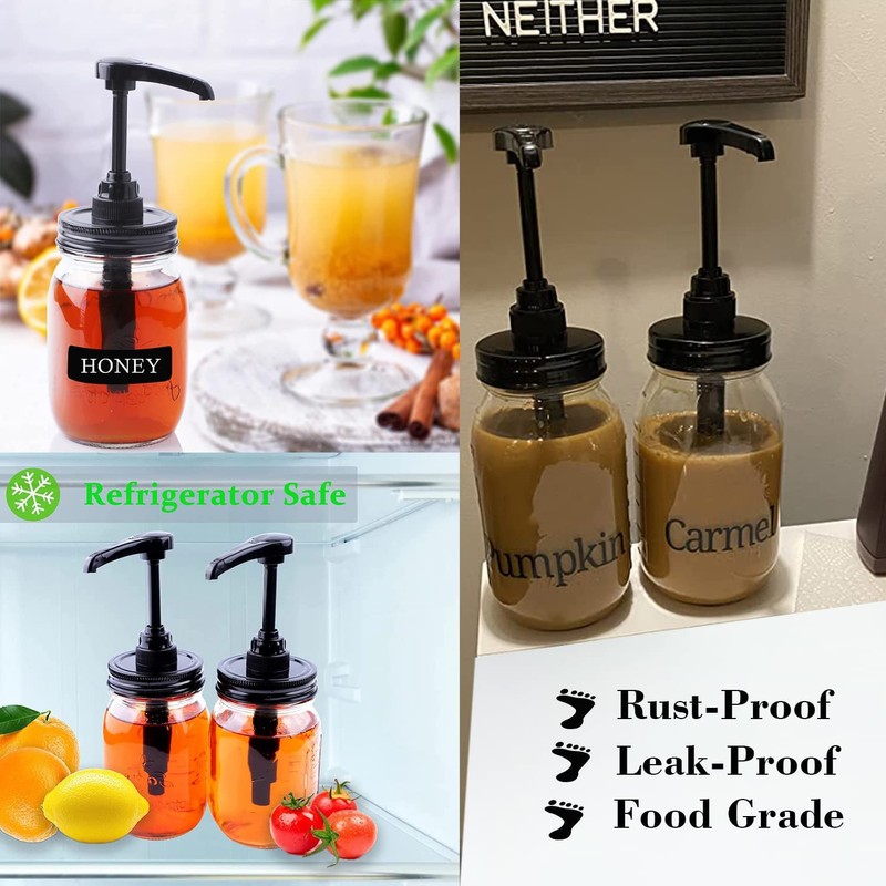 Mason Jar Syrup Pump Dispenser Lids For Regular Mouth Jar
