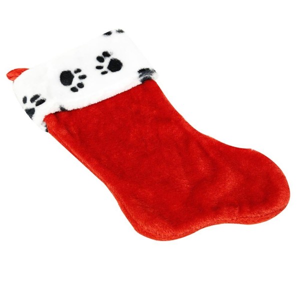 Flomo {Nygala Corp} Paw Print Plush Christmas Stocking 16 Inch Animal Pet New Dog Cat Decoration