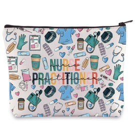 WZMPA - Bolsa de cosméticos para enfermeras y prácticas, regalo médico, para enfermeras, prácticas, graduaciones, maquillaje, con cierre, para regalo de agradecimiento, enfermera especializada, Bolsa de cosméticos