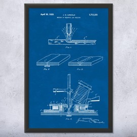 Framed Arc Welding Print, Metal Worker, Welder Gift, Welding Decor, Shop Class Art, Workshop Decor, Construction Worker Blueprint (8x10)