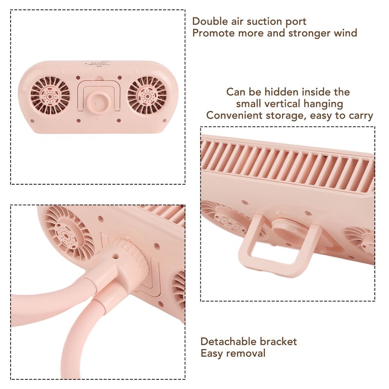 Mini Handheld Stroller Fan DC5V 4 Levels Adjustment USB Rechargeable