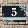Badgemaster Modern Anthracite House Number Sign Plaque Stainless Steel Standoffs