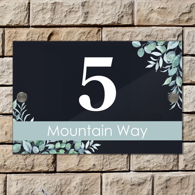 Badgemaster Modern Anthracite House Number Sign Plaque Stainless Steel Standoffs