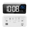Mirror LED Alarm Clock Two Sets of Alarm Rechargeable Voice