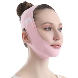 XFSRG Double Chin Remover Double Chin Mask Face Slimming Mask V Face Masks Adjustable Face Slimming Belt Face Mask Suitable for Men and Women (Pink)