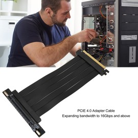 PCIe 4.0 x16 Extension Cable - Vertical GPU Riser Adapter with Right Angle for 3090/3080/3070/3060 Ti, RX 6900 XT/6800