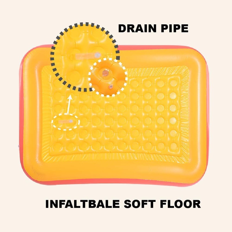 Inflatable Swimming Pool, 59" X 45" X 20" Kiddie Pools