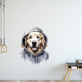 GRAZDesign Wall Sticker Dog Golden Retriever Cool Motif for Living Room, Bedroom, Teenager's Room, Wall Sticker as Wall Decoration, Wall Sticker - 39 x 30 cm