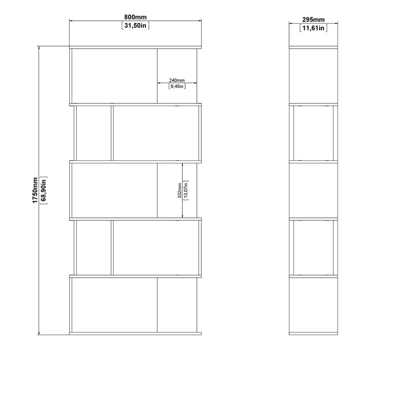 Tvilum Maze Modern Bookcase, Display Shelf and Decorative Room Divider