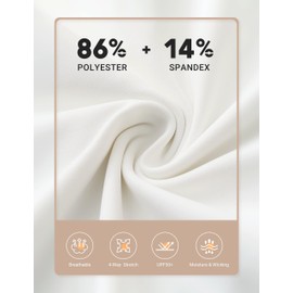 FitsT4 Sports Womens Equestrian Shirts Thumbholes Long Sleeve Horse Riding Shirts Quick Dry UPF50+ Riding Top Half Zip White XL