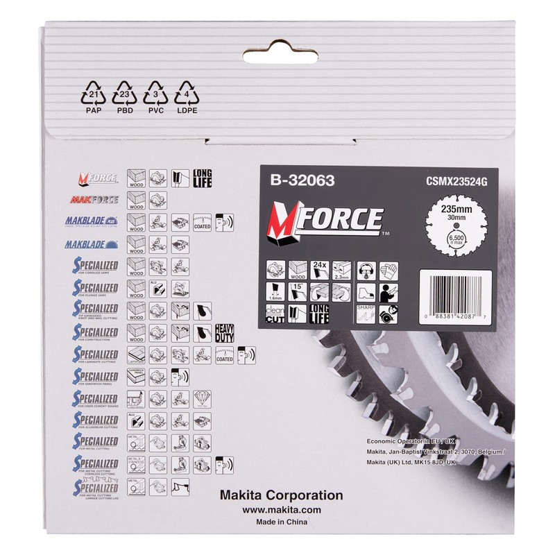 Aparoli Makita Mak-Force B-32063 Circular Saw Blade 235 mm for