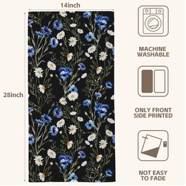 KYNWOGA Watercolor Flowers Hand Towels Set of 2 Cornflower Hand Towels for Bathroom Soft Absorbent Decorative Dish Towel for Kitchen Gym Yoga Home Decor 14"X28"