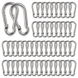 50PCS 1.57 inch Small Clip, 304 Stainless Steel Spring Snap Hook Clip for Outdoor, Swing and Travel