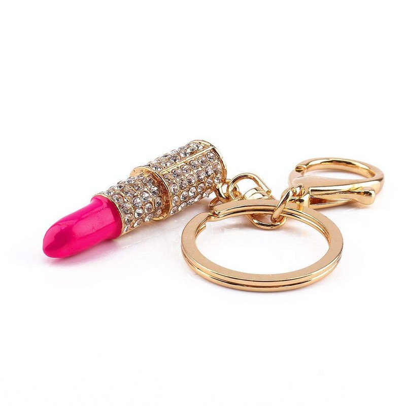 HEEPDD Crystal Make Up Lipstick Key Ring Purse Bag Charm