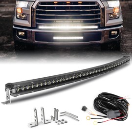 BraveWAY LED Light Bar Curved 44 Inch Single Row Offroad Lighting Driving Lightbar Spot Flood Combo Beam LED Work Light for Trucks UTV ATV SUV 4WD 4X4 Pickup