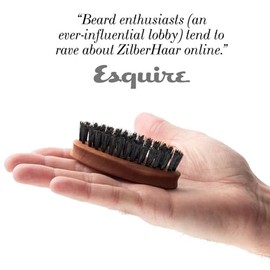ZilberHaar Pocket Beard Brush â€“ 100% Boar Bristles with Firm Natural Hair â€“ Best Beard and Skin Care for Men and Beard Grooming â€“ Pocket Size an
