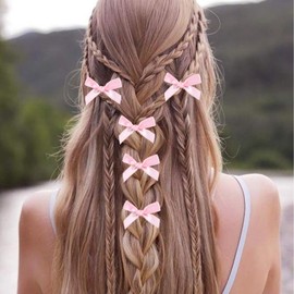 cobee Pack of 40 Mini Bows Hair Clips, Mini Hair Bows for Women Girls Hair Accessories Hair Clips Small Hair Clips Hair Accessories Hair Clip Bow Women Small (Pink)