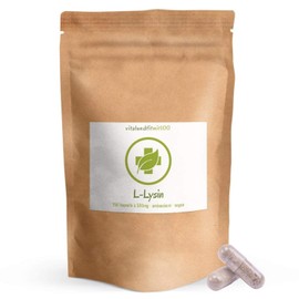 L-Lysine Capsules 150 Capsules of 500 mg - Essential Amino Acid - Premium Quality - 100% Vegan - Gluten Free, Lactose Free - No Preservatives - No Additives and Additives