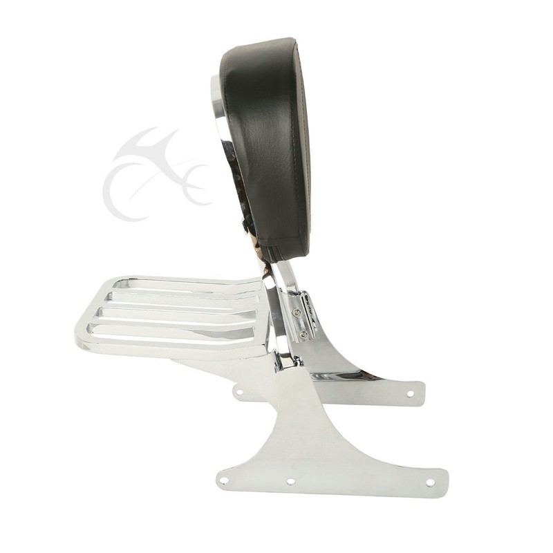 XFMT Chrome Backrest Sissy Bar W/Luggage Rack Compatible with Harley