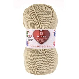 Kartopu Baby Love and Care Knitting Yarn Antibacterial Baby Wool Crochet Yarn Choice of Colours 5 x 100 g K861 Sand