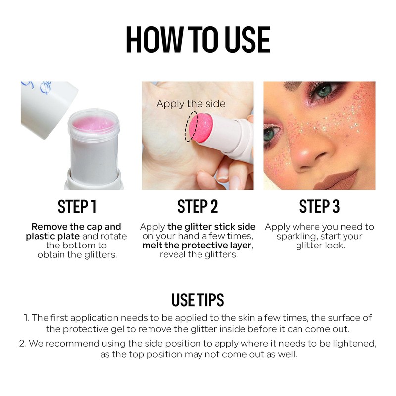 KYDA KYDA Body Glitter Stick, Chunky Glitter Gel for Face