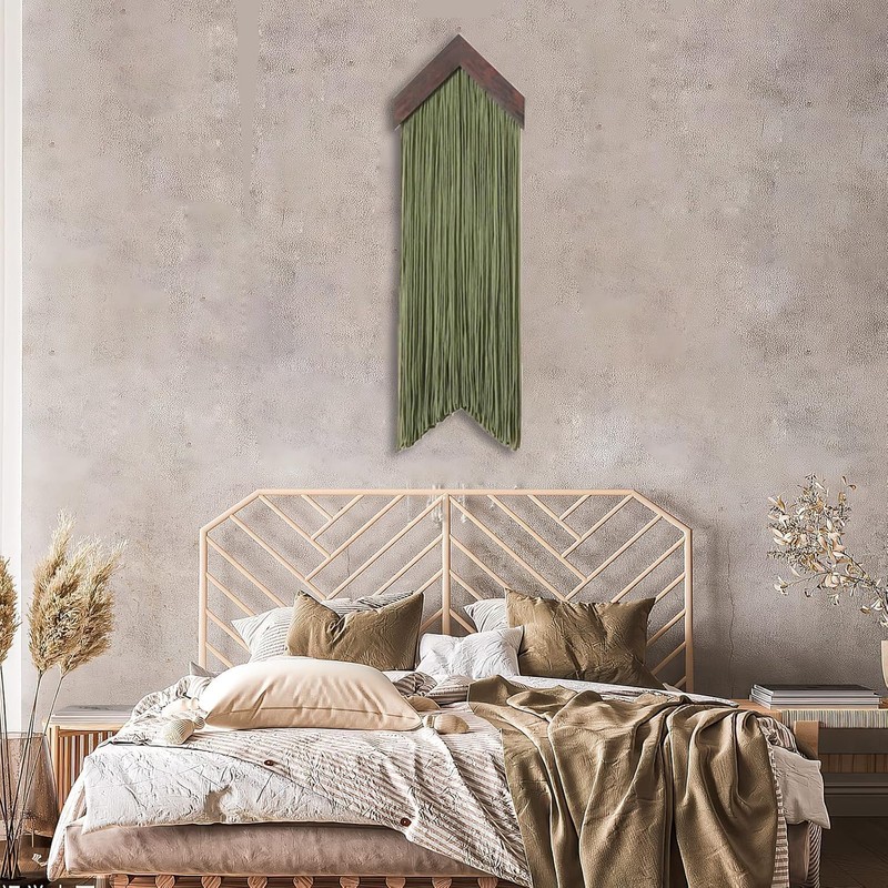 Ansley&HosHo Macrame Wall Hanging, Boho Woven Tapestry, Modern Tassel Wall