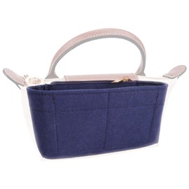 BBKON 2Sets Shoulder Strap for Longchamp Bag Women, Purse Organizer, No-Punch Length Adjustable Leather Replacement Strap (1.2CM Navy Blue)