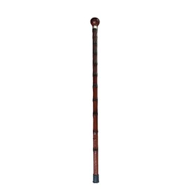 THY Collectibles Wooden Cane Walking Stick with Rubber Tip for Men and Women Ergonomic and Fashionable - 35 inch Bamboo Style Cane with Ball Knob Handle (Dark Red)